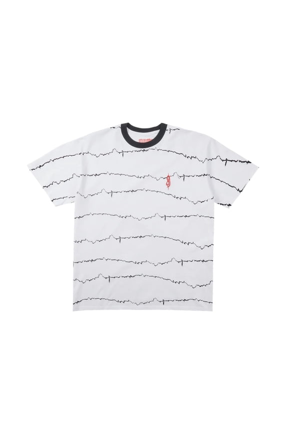 Slipknot Men's Officially Licensed All Over Print Ringer Embroidered Tee T-Shirt (Large, White)