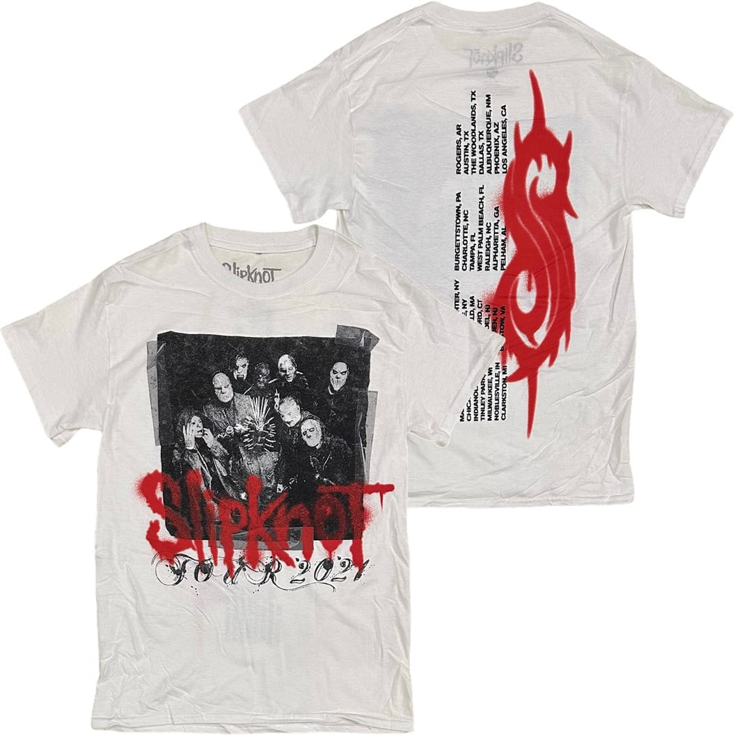 Slipknot Men\'s Officially Licensed Rare Shirt Knotfest (XXX-Large, T- Tour Concert Tee White) 2021