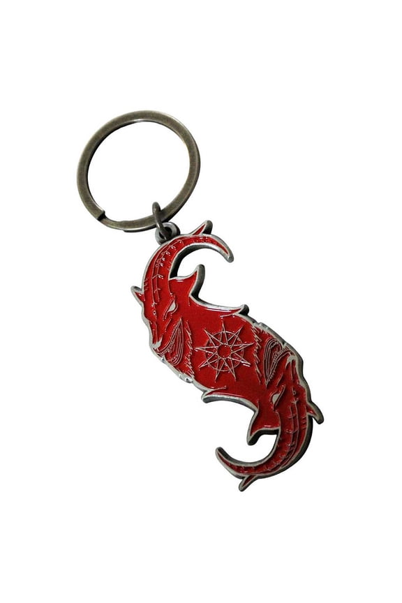 Slipknot Goat S Band Logo Keychain Red