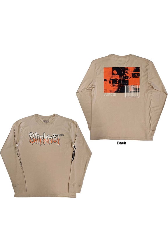Slipknot Unisex Long Sleeve T-Shirt: The End So Far Logo Barcode (Back & Sleeve Print) (X-Large)