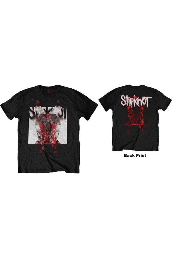 Slipknot Unisex T-Shirt Devil Single - Logo Blur (Back Print) (Medium)