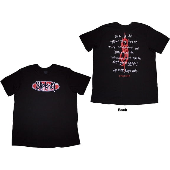 Slipknot Unisex T-Shirt F It All (Black) (Back Print) (Large)
