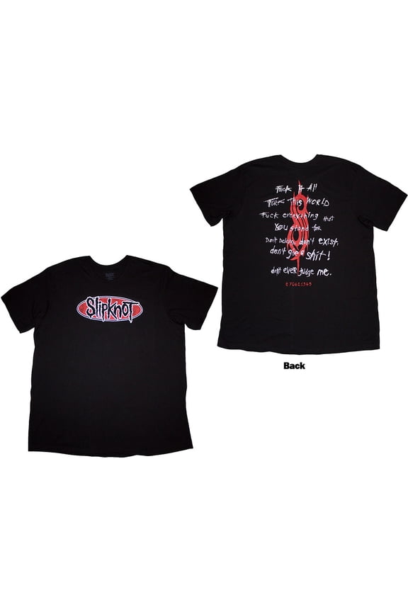 Slipknot Unisex T-Shirt F It All (Black) (Back Print) (Large)