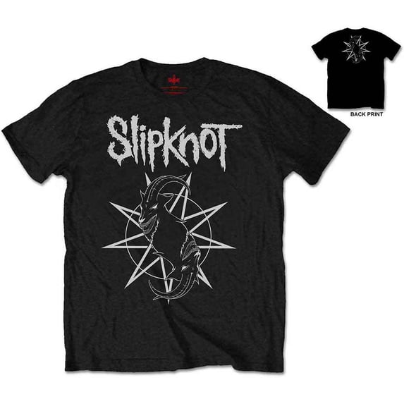 Slipknot Unisex T-Shirt Goat Star Logo (Back Print) (Large)