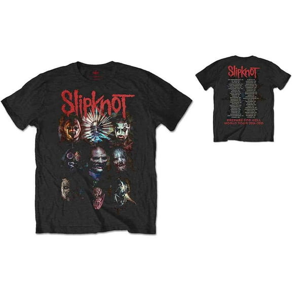 Slipknot Unisex T-Shirt Prepare for Hell 2014-2015 Tour (Back Print) (Small)