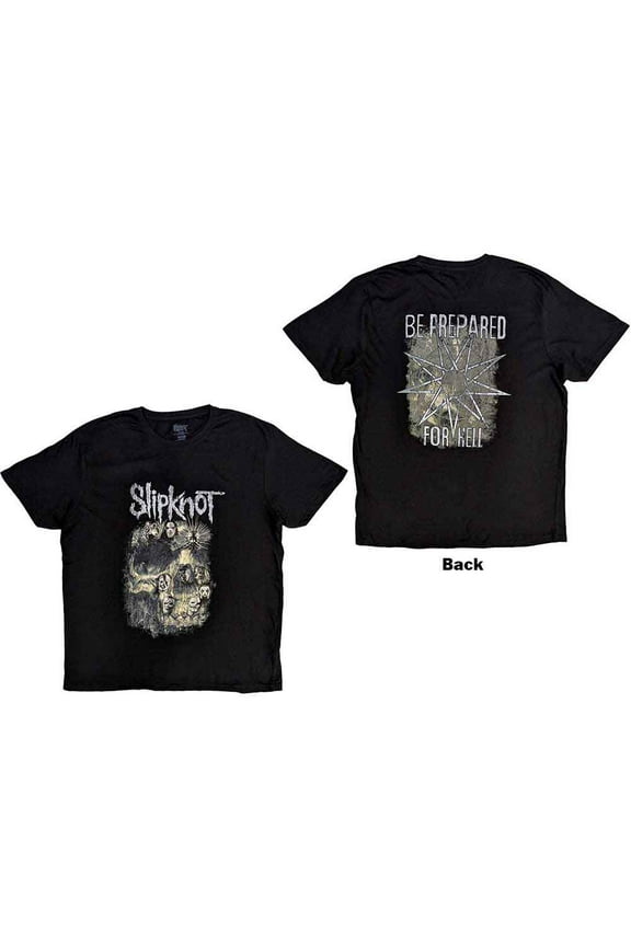 Slipknot Unisex T-Shirt Skull Group (Back Print) (Large)