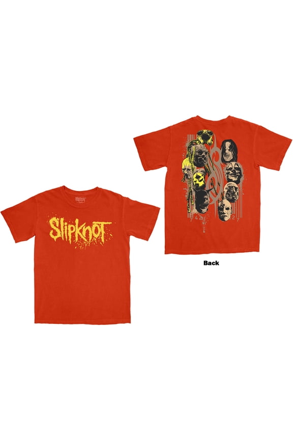 Slipknot Unisex T-Shirt: Splatter Logo (Orange) (Back Print)
