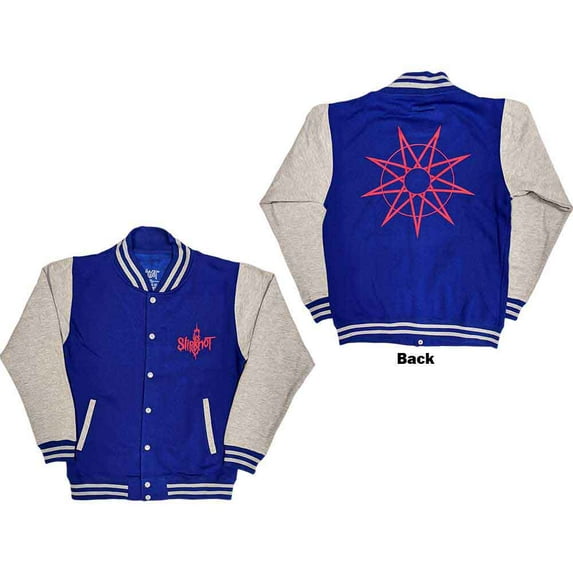 Slipknot Unisex Varsity Jacket: 9 Point Star (Back Print)