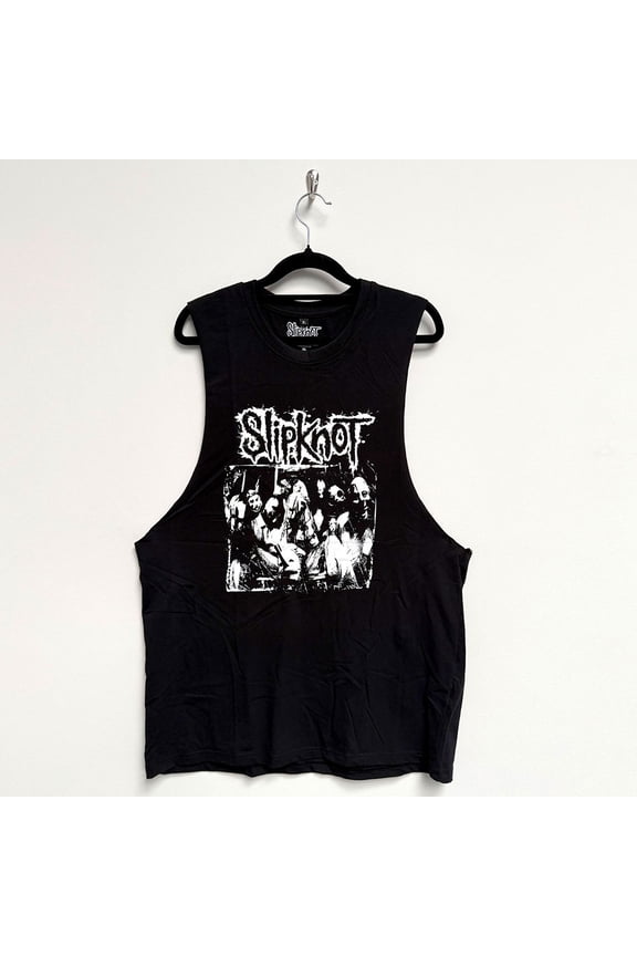 Slipknot Unisex Vest T-Shirt Album Splatter (Black) (Back Print) (XX-Large)