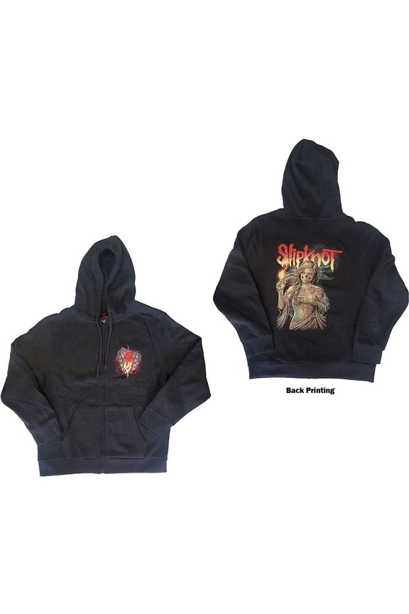Slipknot Unisex Zipped Hoodie: Burn Me Away (Back Print) (Medium)