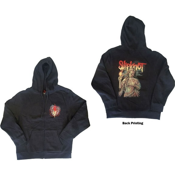 Slipknot Unisex Zipped Hoodie Sweatshirt Burn Me Away (Back Print) (X-Large)