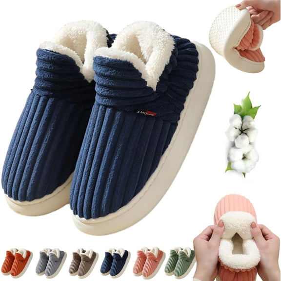 Slipper Booties | Plush Warm Indoor Outdoor Shoes with Fleece Lining, Memory Foam & Anti-Slip Sole