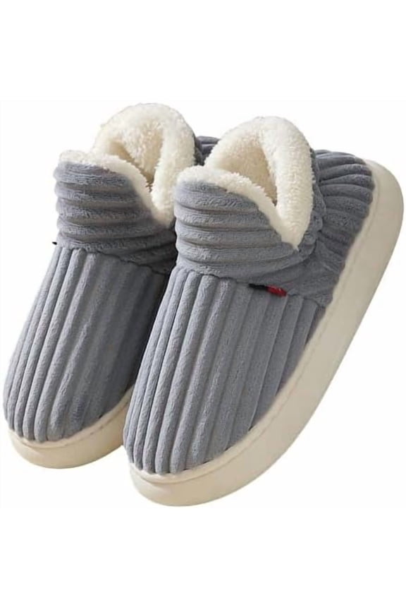 Slipper Booties Women Men Ankle Bootie Slipper, Plush Warm Indoor Outdoor Shoes with Fleece Lining, Memory Foam, and Anti-Slip Sole for Home Use
