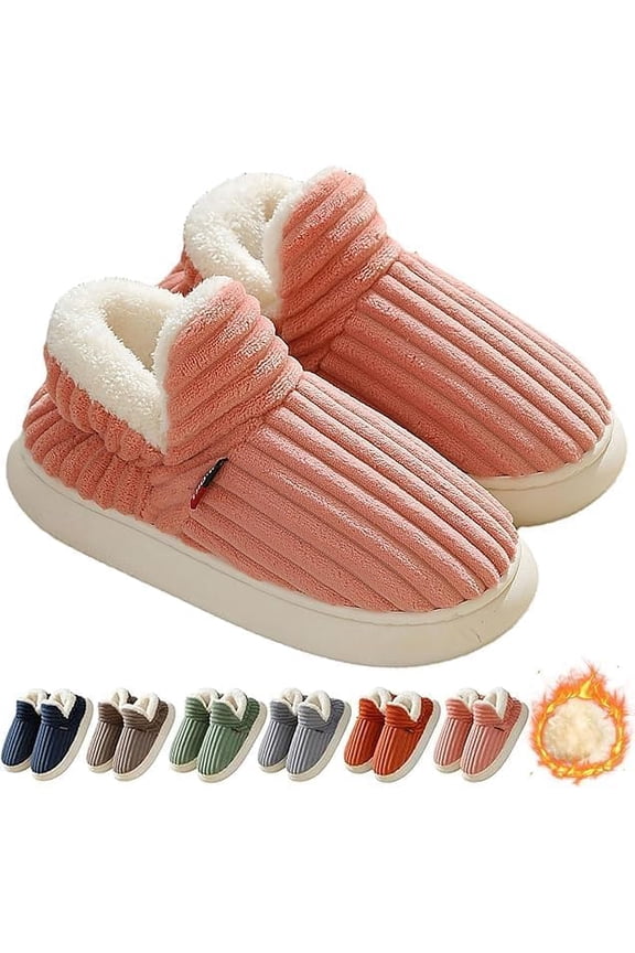 Slipper Booties for Women and Men, Winter Warm Plush Thick-Soled Ankle Boots with Cozy Fleece Lined Cloud Comfort & Anti-Slip Sole for Indoor Outdoor House Shoes.