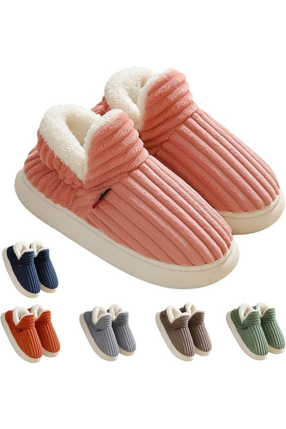Slipper Booties for Men and Women, Winter Fuzzy Warm Thick-Soled Plush Cloud Slides with Anti-Slip Sole for All-Day Indoor and Outdoor Wear
