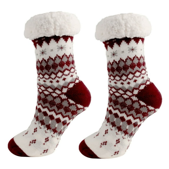 Slipper Socks Anti-Slip Fuzzy Socks for Women,Home Plush Microfiber Sleeping Warm Socks,Crew Socks for Home Christmas Gifts