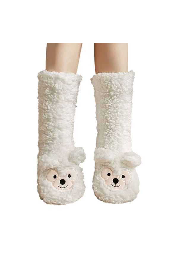 Slipper Socks Fleece Fuzzy Crew Sock Soft Easter Bunny Stockings for Women, Womens Slipper Fuzzy Grips Socks Fluffy Winter Warm Crazy Funny Cute Animal Thermal Non Slip Fleece Cozy Socks