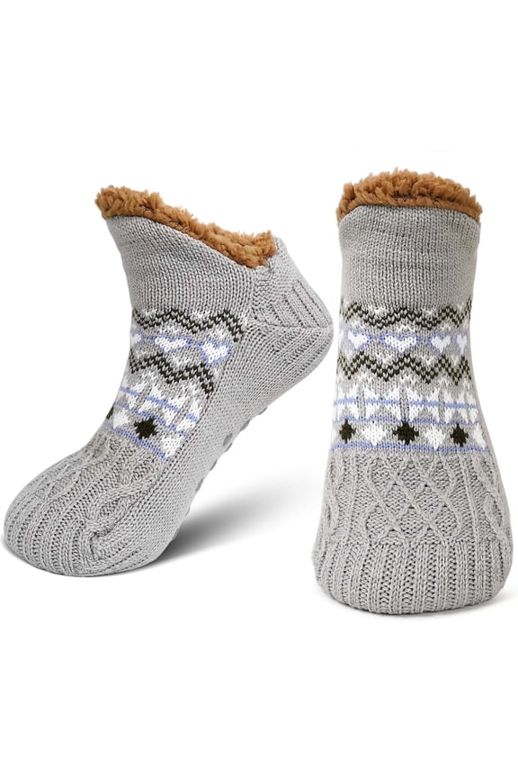 Slipper Socks, PUTUO Fuzzy Socks, Thermal Cozy Warm Fluffy Winter Warm Socks, 1 Pair Plush Socks for Men, Christmas Gifts for Men