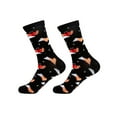 thumbnail image 1 of Slipper Socks Valentines Day Socks Adults Stockings Valentines Day Socks Heart Lips Pattern Cotton Crew Socks for Couples Funny Novelty His and Hers, 1 of 4