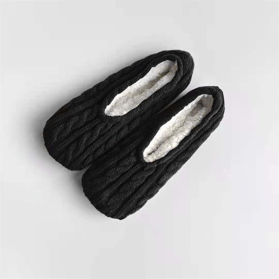 Slipper Socks for Women, Cozy Warm Fuzzy House Slippers with Non-Slip Sole, Cable Knit Indoor Lounge Slippers, Soft Plush Winter Home Footwear for Fall and Winter Season