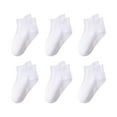 thumbnail image 1 of Slipper Socks for Toddle Kids 6 Pack 0-5 Years Boys & Girls Multipack Cotton Low-Cut Solid Non-Slip Ankle Grip Sock Black/White, 1 of 2