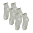 thumbnail image 1 of Slipper Socks for Women 3 Pairs Ruffle Crew Socks Womens Ribbed Casual Cotton Socks Gray One Size, 1 of 3