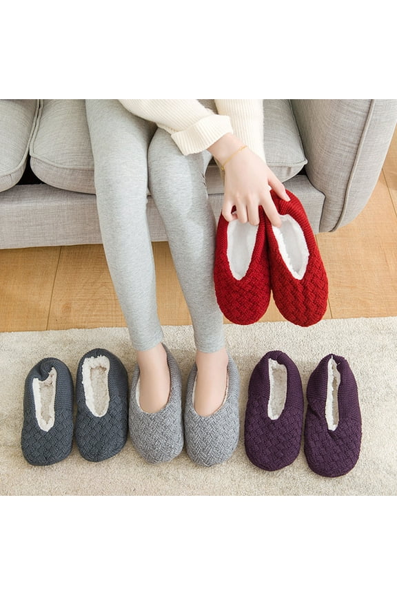 Slipper Socks for Women, Thermal Womens Floor Socks With Non Slip Bottoms, Cozy Warm House Slippers for Adult Winter Home Wear