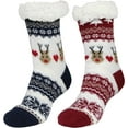 thumbnail image 1 of Slipper Socks for Women with Gripper - Winter Non Slip Thick Fuzzy Socks - Warm Cozy Christmas Gift, 1 of 10