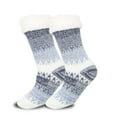 thumbnail image 1 of Slipper Socks for Women with Grippers Non Slip Fuzzy Grip Winter Warm Cozy Thick Comfy Soft Fleece Cabin Socks Blue, 1 of 3