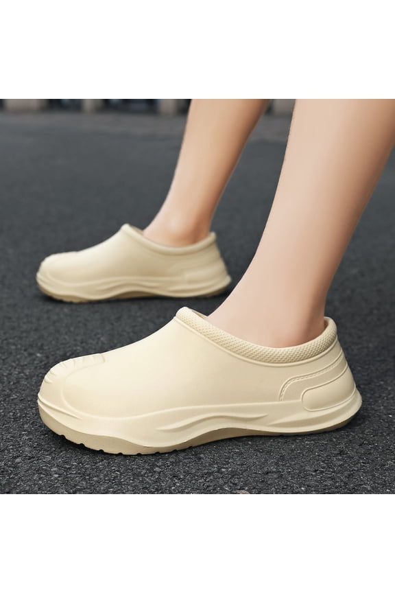 Slipper for Men Oversized Couple's Style Chef Shoes Shoes Surgical Slippers Fashionable Rain Boots For Outdoor Wear,Khaki,CN:43(US:9)