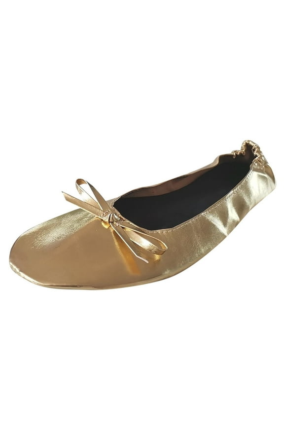 Slippers For Womens Foldable Portable Travel Ballet Flat Roll Slipper Shoes Dance Party Shoes