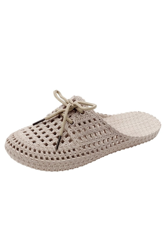 Slippers For Womens Summers Fashion Flat Slippers Ladies Casual Hollow Out Slip On Shoes