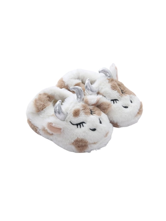 Slippers Gift for Boys Toddler Kids Slippers Cute Animal Cartoon Shoes Girls Boys Slippers Warm Cows Winter Household Slippers Save Big