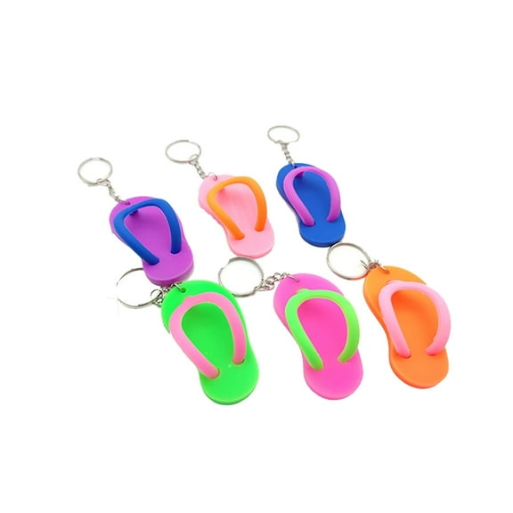 Slippers Key Chain Beach Charms Keychain Bulk Key Chain Pendants Keychain For Key Rings Key Pendants Summer Sandals Soft Rubber Bags