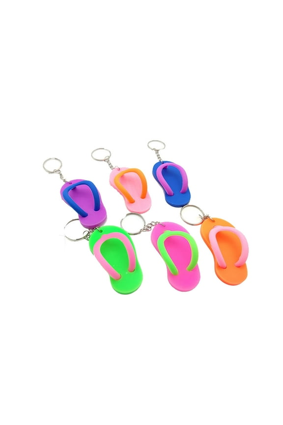 Slippers Key Chain Beach Charms Keychain Bulk Key Chain Pendants Keychain For Key Rings Key Pendants Summer Sandals Soft Rubber Bags