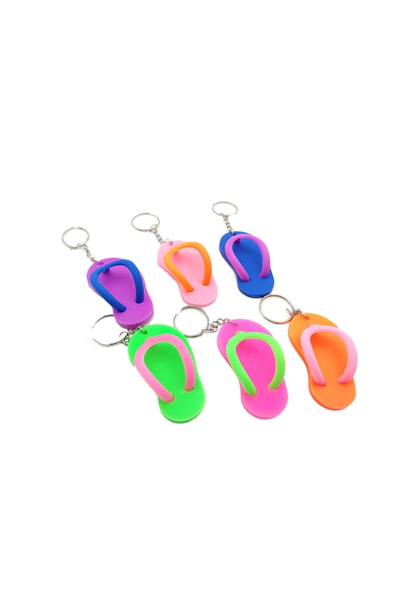Slippers Key Chain Beach Charms Keychain Key Chain Pendants Keychain For Key Rings Key Pendants Summer Sandals Soft Rubber Bags
