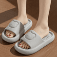 thumbnail image 1 of Slippers for Men, Open Toe Indoor Slippers, Soft Thick EVA Bedroom Slippers, Casual House Slides, Non‑Slip Comfort Footwear for Household Daily Indoor Relaxing Wear Gray, 1 of 4