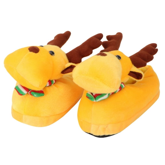 Novelty Animal Plush Slippers for Adults Christmas Dragon Reindeer Dog Cozy House Shoes