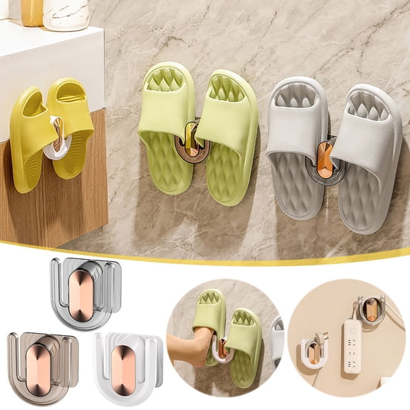 Slippers Rack for Bathroom and Door Back – Adjustable Height, Draining Storage for Sandals and Cotton Slippers, Space-Saving Vertical Shoe Organizer