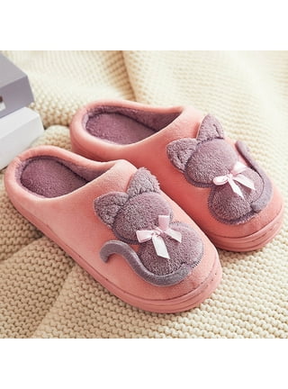 lystmrge Womens Wide Width Slippers Women's Slipper Socks Cute Womens House  Slippers Size 7 Women's Bowknot Indoor Warm Home Shoes Soft Bottom Slippers  Cotton Slippers 