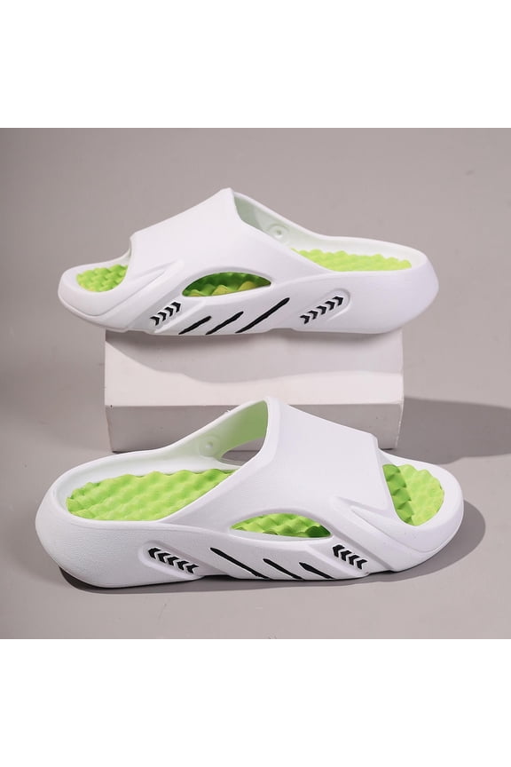 Slippers Slides for Men, Non- Cloud Slides House Bedroom Shoes Shower Quick Drying Sandals Indoor and Outdoor(Green,12)