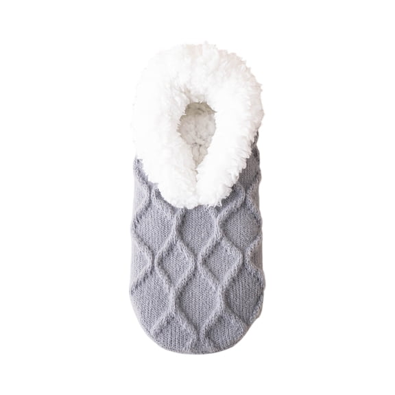 Slippers Socks for Women, Winter Warm Floor Socks, Fuzzy Socks, Cozy Sherpa Slipper Socks, Ultra Comfortable House Slippers for Women, One Size Dark Gray One Size