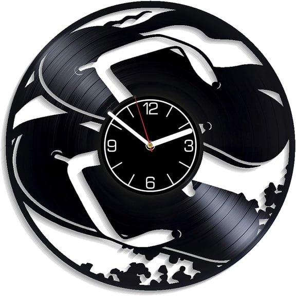 Slippers Vinyl Record Wall Clock Footwear Decoration 12 inch Wall Clock Shoes Art Gift for Man Slippers Wall Art Footwear Clock Shoes Wall Clock Modern Slippers Gift Shoes Vinyl Clock