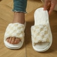 thumbnail image 1 of Slippers for Women All-Match Plus Size Round Open Toe Warm Comfort Slippers Soft Slipsole Slides with Breathable Lining Fall Winter Daily Leisure Footwear for Ladies Juniors & Teens, 1 of 7