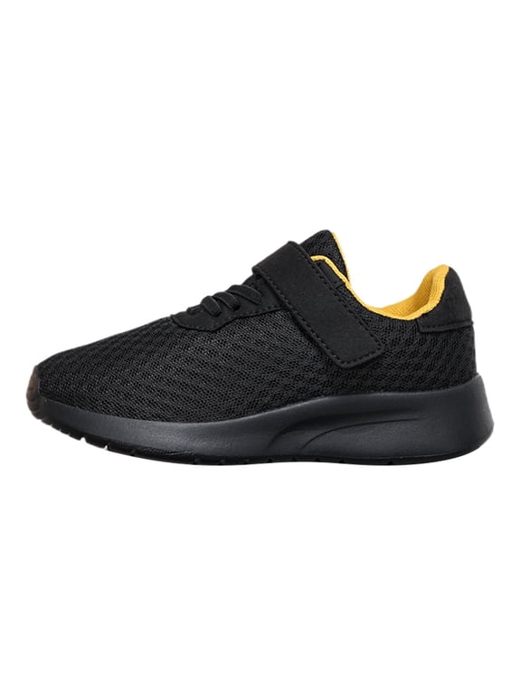 Boys Sneakers,Boys Running Shoes Breathable Mesh Sneakers for Kids Lightweight Athletic Shoes Non Flexible Sole Durable Design for Sports Outdoor Play,Z03 Gold,29