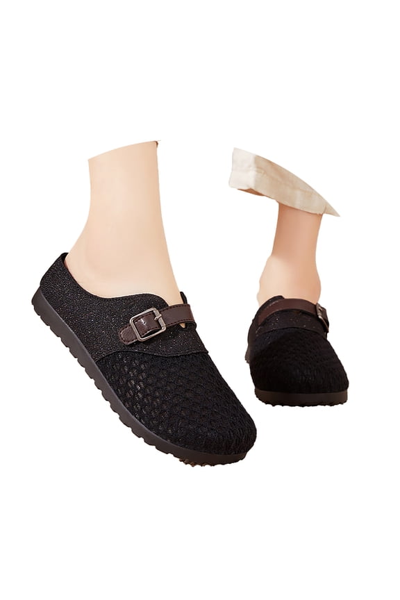 Slippers for Women,Breathable Mesh On Slippers For Women Summer Casual Shoes Comfortable Open Toe Slide Sandals Lightweight Home Loafers,Womens Slippers,Black,6