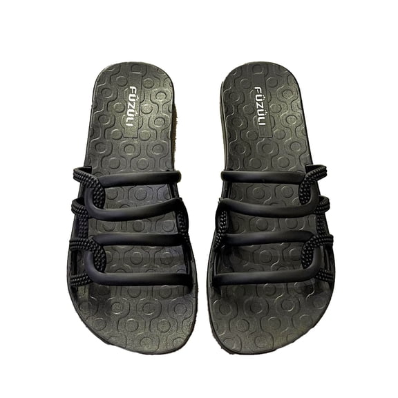 Slippers for Women,Casual On Flat Sandals Comfortable Beach Slides For Everyday Wear Home Outdoor Comfort Soft Sole Lightweight,Womens Slippers,Black,6.5