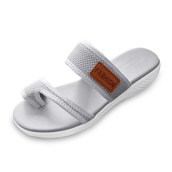 Slippers for Women,Cloth Flip Flops for Women Soft Sole Comfortable Beach Slippers Casual Outdoor Cloth Flip Flops for Summer Wear,Womens Slippers,Grey,9.5