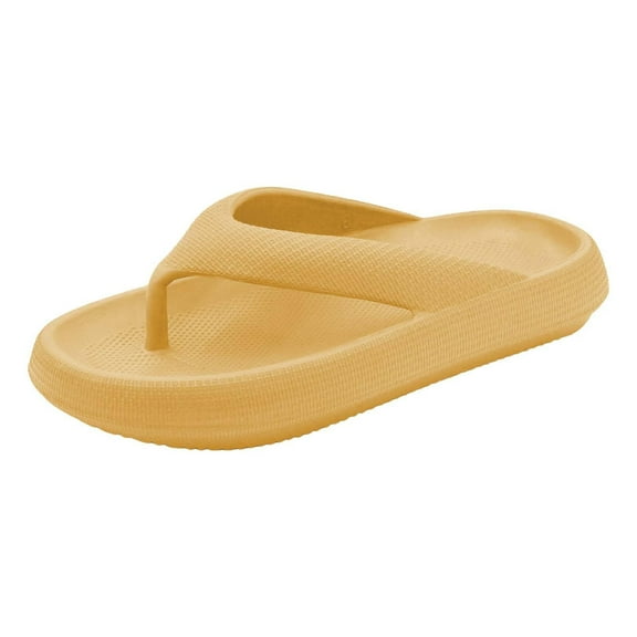 Slippers for Women,Flip Flop Clip Foot Non Outdoor Summer Soft Soled Bathroom Couples Wear Sandals Casual Thick Soled Sandals,Womens Slippers,Yellow,6.5