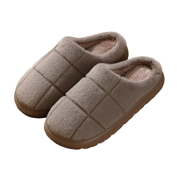 Slippers for Women Fuzzy On Indoor Cozy Warm Slippers Fluffy Winter House Shoes Plush Slippers Home Footwear Comfortable Slippers Fall Slippers Coffee 42-43